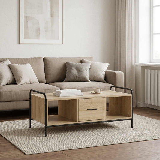 Salontafel Sonoma Eiken 99,5 x 49 x 41 cm Bewerkt hout is nu te koop bij PeponiXL, paradijselijk wonen!