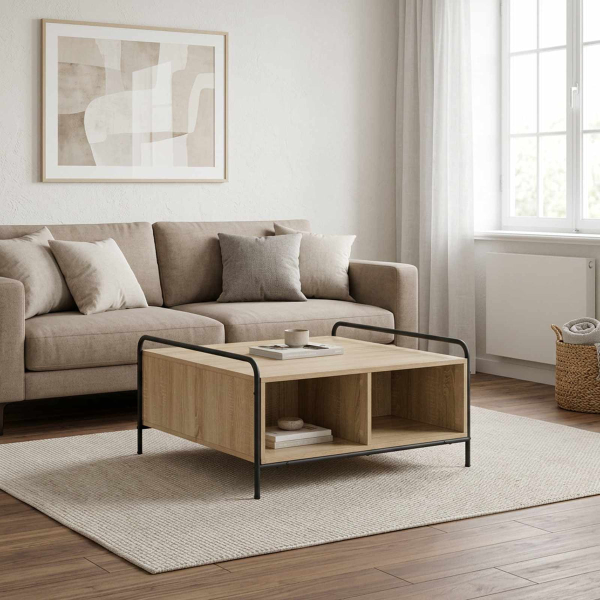 Salontafel Sonoma Eiken 50 x 49 x 41 cm Bewerkt hout is nu te koop bij PeponiXL, paradijselijk wonen!