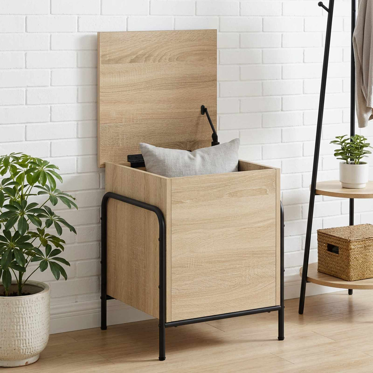 Opbergbox Sonoma Eiken 80 x 40 x 49,5 cm Bewerkt hout is nu te koop bij PeponiXL, paradijselijk wonen!