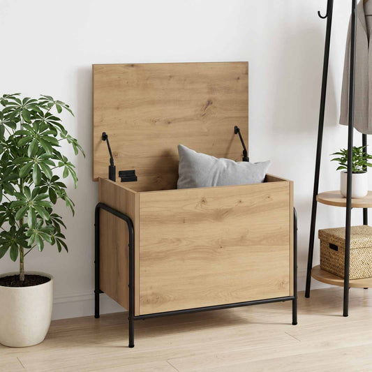Opbergbox Artisanaal eiken 80 x 40 x 49,5 cm Bewerkt hout is nu te koop bij PeponiXL, paradijselijk wonen!