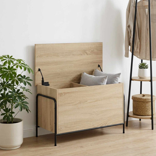 Opbergbox Sonoma Eiken 80 x 40 x 49,5 cm Bewerkt hout is nu te koop bij PeponiXL, paradijselijk wonen!
