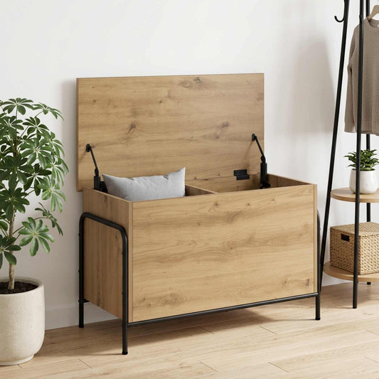 Opbergbox Artisanaal eiken 80 x 40 x 49,5 cm Bewerkt hout is nu te koop bij PeponiXL, paradijselijk wonen!