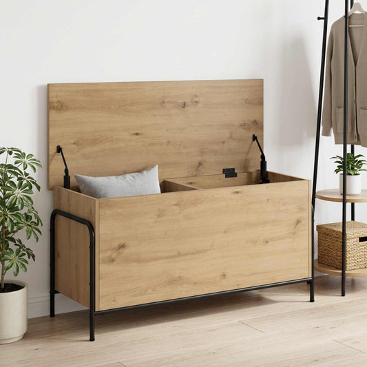Opbergbox Artisanaal eiken 80 x 40 x 49,5 cm Bewerkt hout is nu te koop bij PeponiXL, paradijselijk wonen!