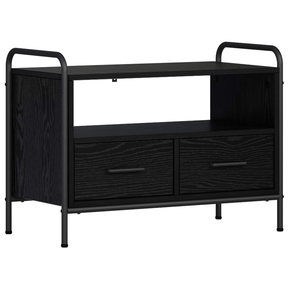 vidaXL Tv-meubel 67,5 x 33 x 50 cm Zwart eiken Bewerkt hout