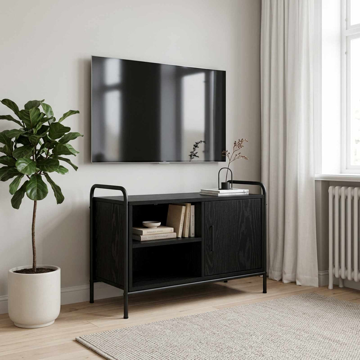 Tv-meubel 67,5 x 33 x 50 cm Zwart eiken is nu te koop bij PeponiXL, paradijselijk wonen!