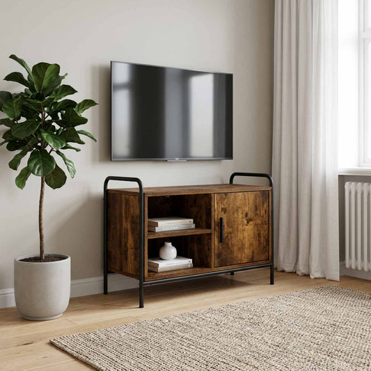 Tv-meubel 133 x 33 x 50 cm Gerookt eiken Bewerkt hout is nu te koop bij PeponiXL, paradijselijk wonen!