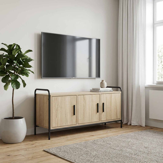 Tv-meubel 79,5 x 33 x 50 cm Sonoma Eiken Bewerkt hout is nu te koop bij PeponiXL, paradijselijk wonen!
