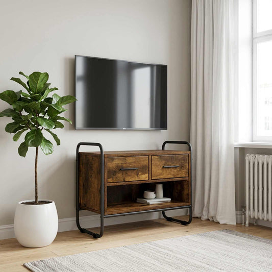 Tv-meubel 60 x 30 x 50 cm Gerookt eiken Bewerkt hout is nu te koop bij PeponiXL, paradijselijk wonen!