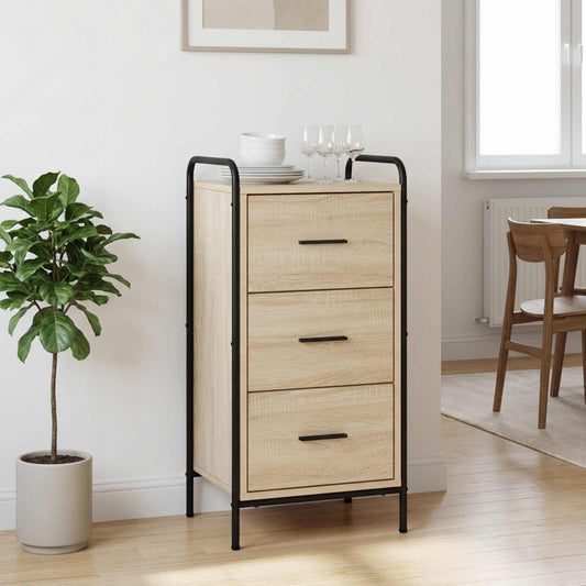 Dressoir Sonoma Eiken 97 x 33 x 81 cm Bewerkt hout is nu te koop bij PeponiXL, paradijselijk wonen!