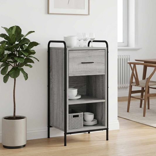 Dressoir Grijs Sonoma 97 x 33 x 81 cm Bewerkt hout is nu te koop bij PeponiXL, paradijselijk wonen!