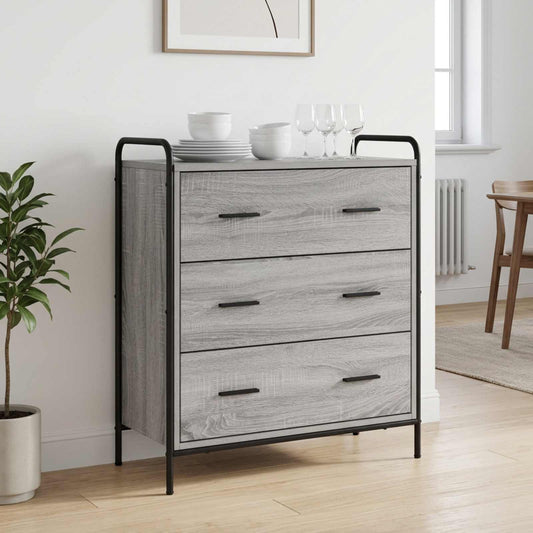 Dressoir Grijs Sonoma 97 x 33 x 81 cm Bewerkt hout is nu te koop bij PeponiXL, paradijselijk wonen!