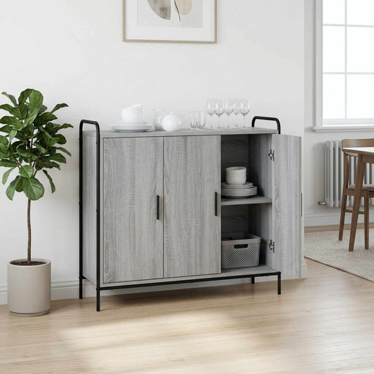 Dressoir Grijs Sonoma 97 x 33 x 81 cm Bewerkt hout is nu te koop bij PeponiXL, paradijselijk wonen!