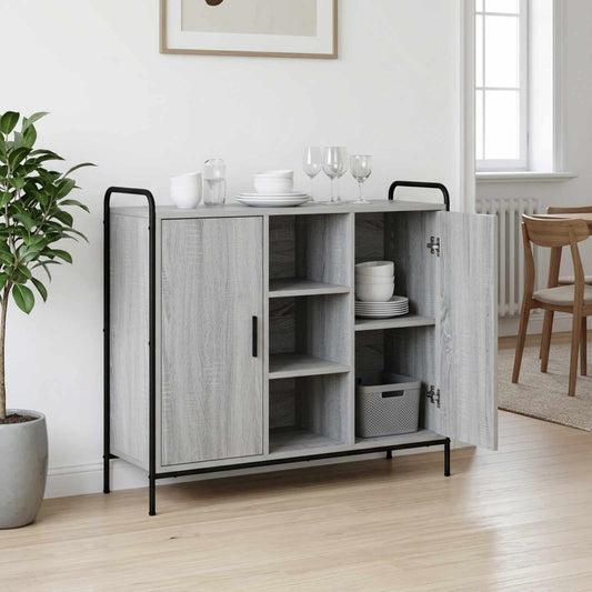 Dressoir Grijs Sonoma 97 x 33 x 81 cm Bewerkt hout is nu te koop bij PeponiXL, paradijselijk wonen!