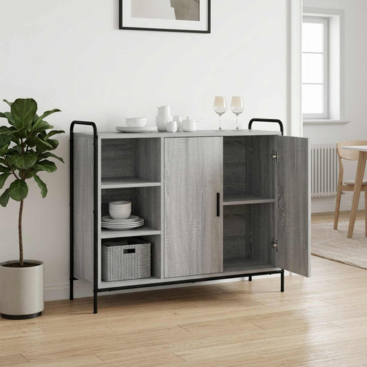 Dressoir Grijs Sonoma 97 x 33 x 81 cm Bewerkt hout is nu te koop bij PeponiXL, paradijselijk wonen!