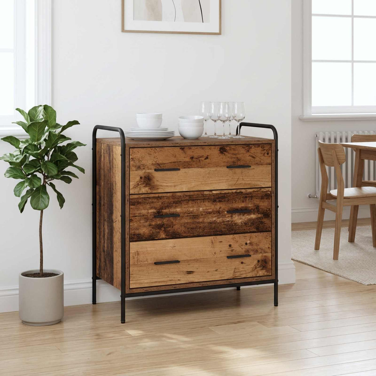 Ladenkast Oud hout 70 x 39,5 x 71 cm Bewerkt hout is nu te koop bij PeponiXL, paradijselijk wonen!