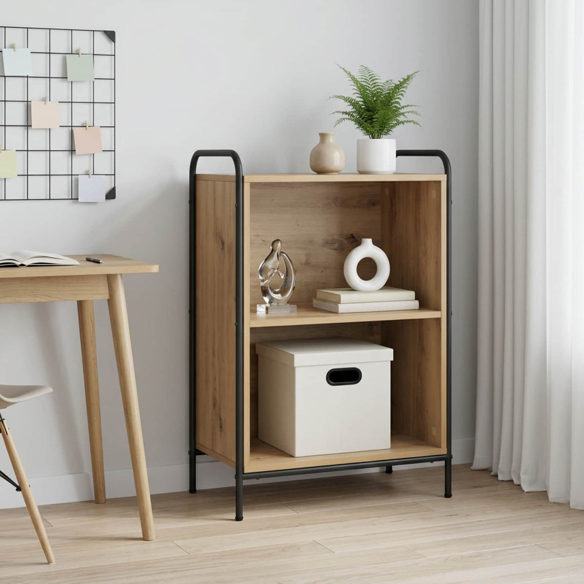 Boekenkast 55,5 x 33 x 174 cm Bewerkt hout Artisanaal eiken is nu te koop bij PeponiXL, paradijselijk wonen!