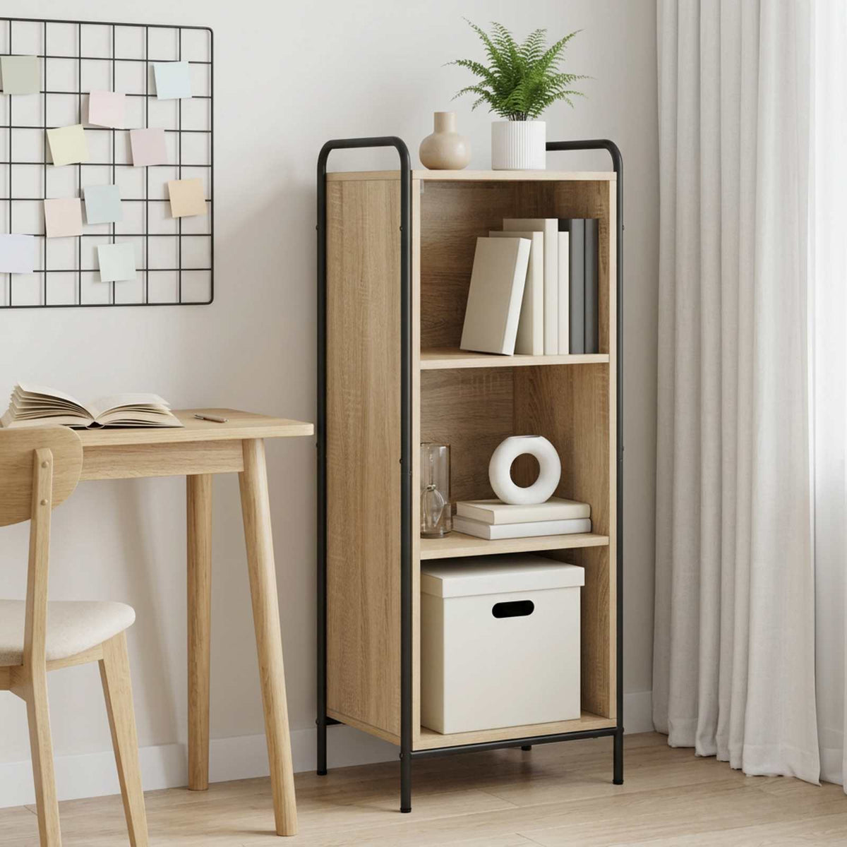 vidaXL Boekenkast 55,5 x 33 x 174 cm Bewerkt hout Sonoma Eiken