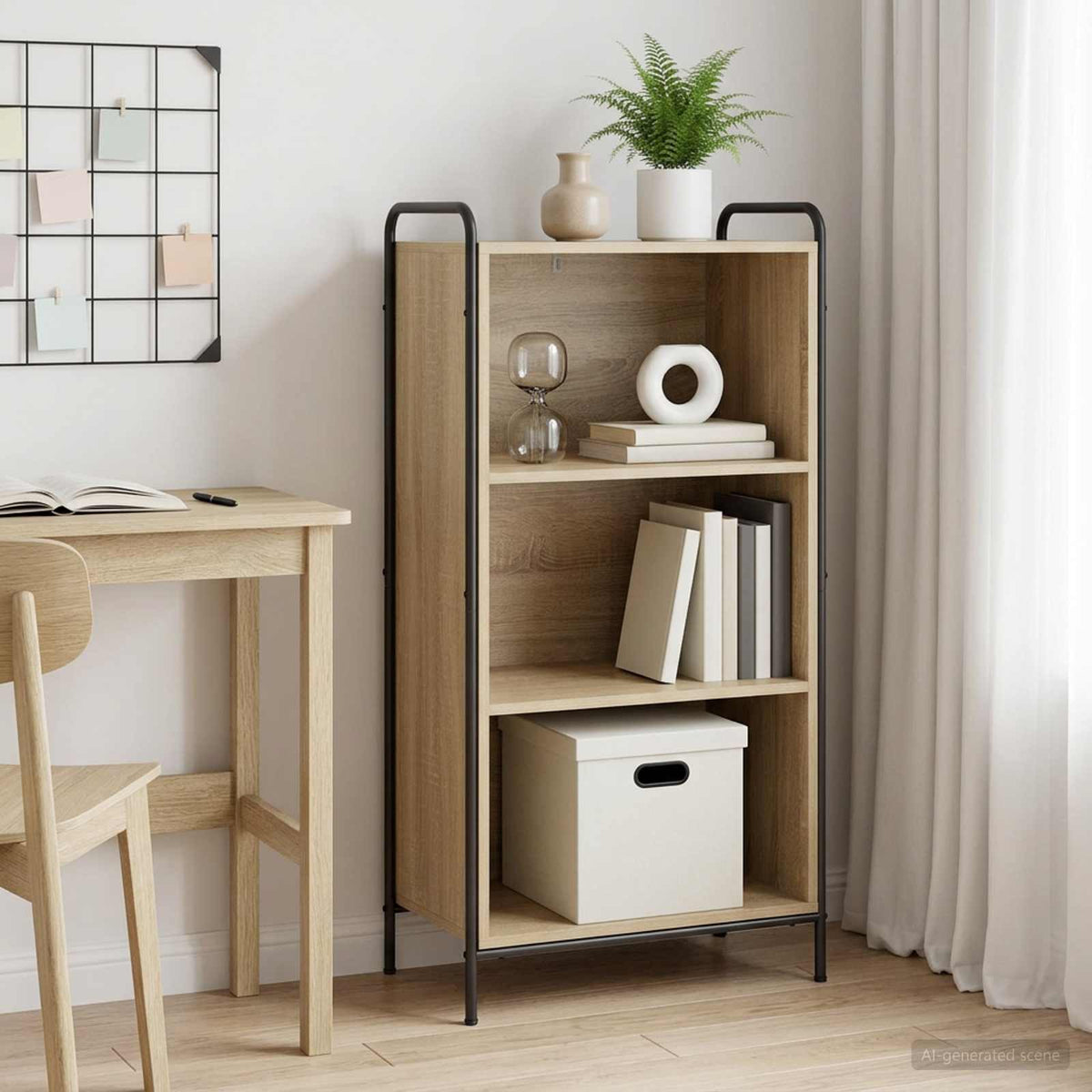 vidaXL Boekenkast 55,5 x 33 x 174 cm Bewerkt hout Sonoma Eiken