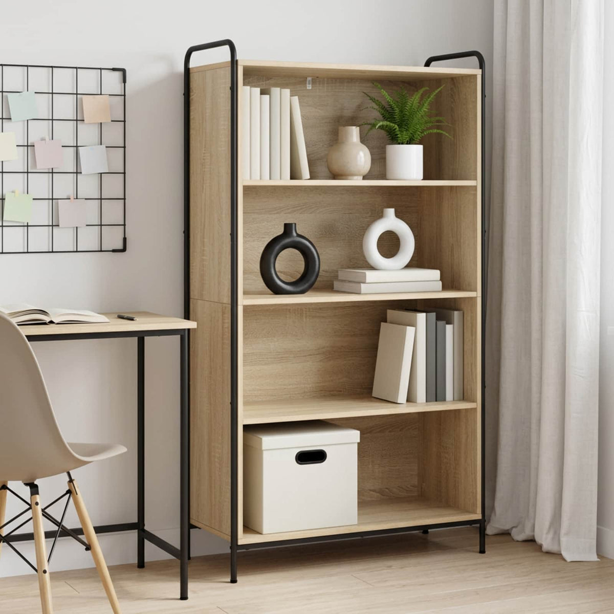 vidaXL Boekenkast 55,5 x 33 x 174 cm Bewerkt hout Sonoma Eiken