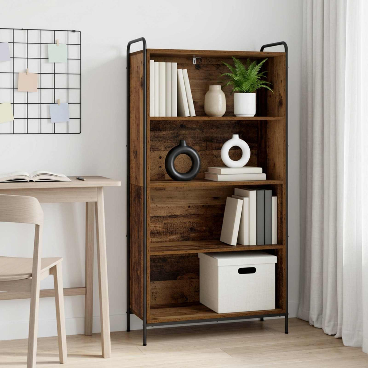 Boekenkast 55,5 x 33 x 174 cm Bewerkt hout Oud hout is nu te koop bij PeponiXL, paradijselijk wonen!