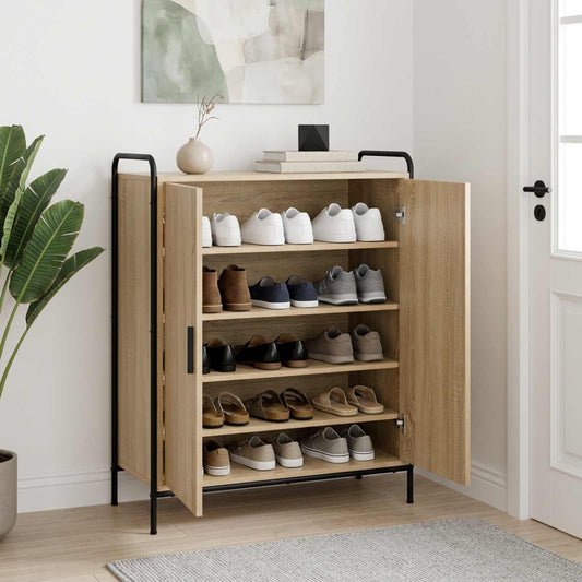 Schoenenkast 76 x 36,5 x 93 cm Bewerkt hout Sonoma Eiken is nu te koop bij PeponiXL, paradijselijk wonen!