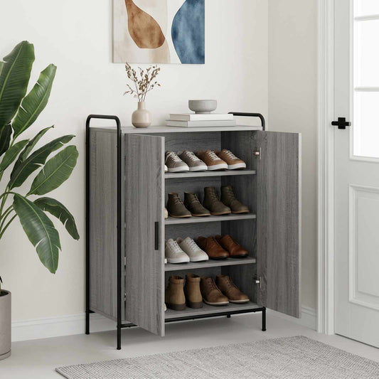 Schoenenkast 76 x 36,5 x 93 cm Bewerkt hout Grijs Sonoma is nu te koop bij PeponiXL, paradijselijk wonen!