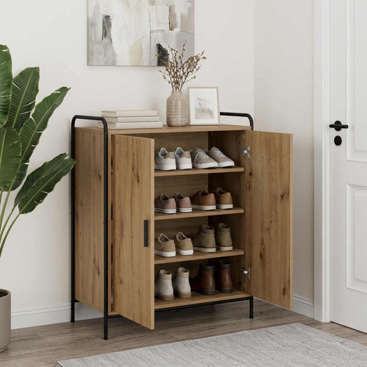 Schoenenkast 76 x 36,5 x 93 cm Bewerkt hout Artisanaal eiken is nu te koop bij PeponiXL, paradijselijk wonen!
