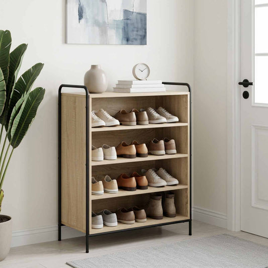 Schoenenkast 76 x 36,5 x 93 cm Bewerkt hout Sonoma Eiken is nu te koop bij PeponiXL, paradijselijk wonen!