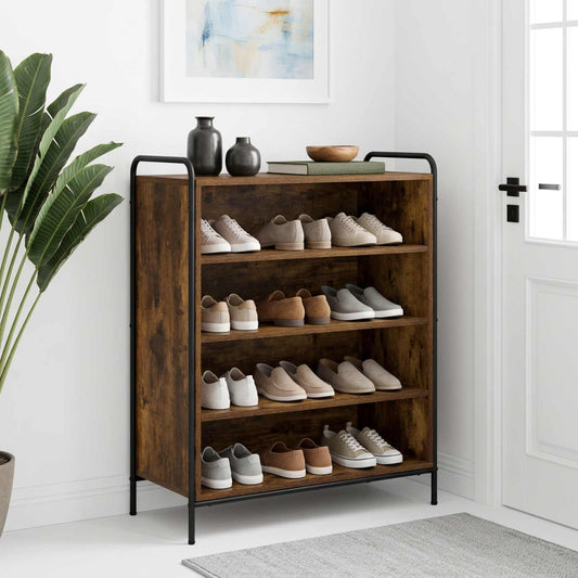 Schoenenkast 76 x 36,5 x 93 cm Bewerkt hout Gerookt eiken is nu te koop bij PeponiXL, paradijselijk wonen!