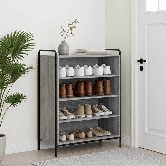 Schoenenkast 76 x 36,5 x 93 cm Bewerkt hout Grijs Sonoma is nu te koop bij PeponiXL, paradijselijk wonen!