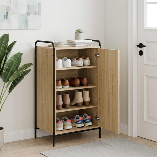 Schoenenkast 51 x 36,5 x 93 cm Bewerkt hout Sonoma Eiken is nu te koop bij PeponiXL, paradijselijk wonen!