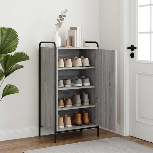 Schoenenkast 51 x 36,5 x 93 cm Bewerkt hout Grijs Sonoma is nu te koop bij PeponiXL, paradijselijk wonen!