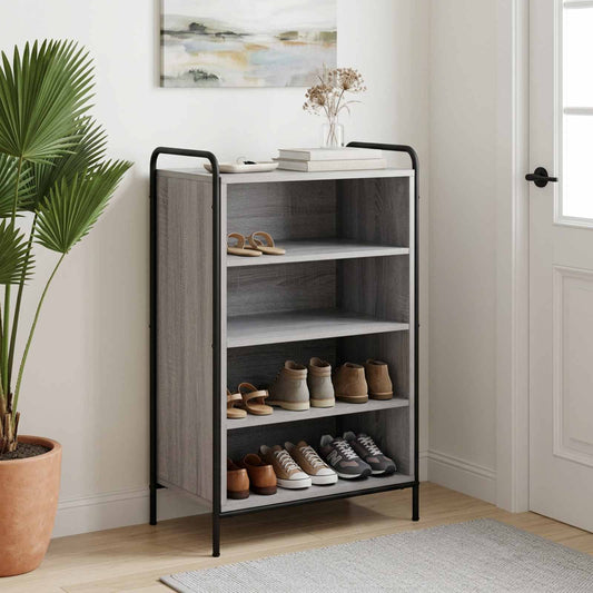 Schoenenkast 51 x 36,5 x 93 cm Bewerkt hout Grijs Sonoma is nu te koop bij PeponiXL, paradijselijk wonen!
