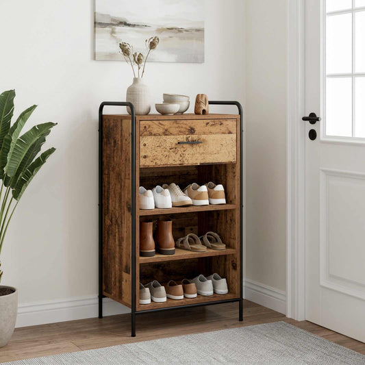 Schoenenkast 51 x 36,5 x 93 cm Bewerkt hout Oud hout is nu te koop bij PeponiXL, paradijselijk wonen!