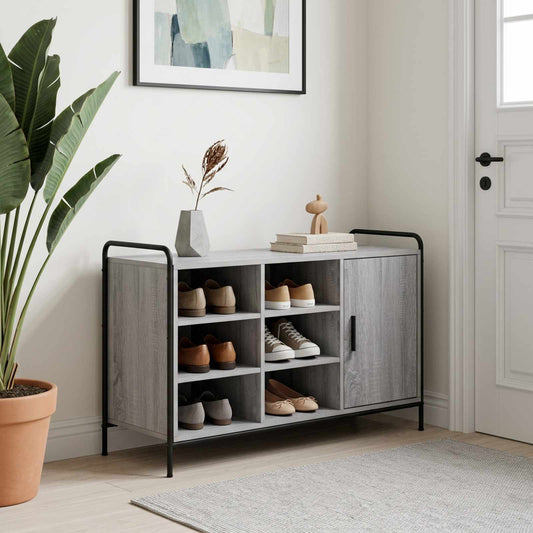 Schoenenkast 100 x 39,5 x 55,5 cm Bewerkt hout Grijs Sonoma is nu te koop bij PeponiXL, paradijselijk wonen!