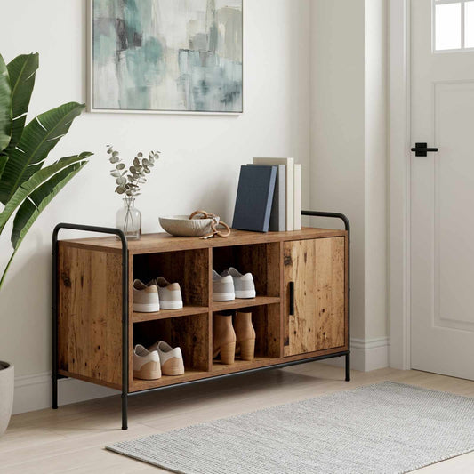 Schoenenkast 100 x 39,5 x 55,5 cm Bewerkt hout Oud hout is nu te koop bij PeponiXL, paradijselijk wonen!