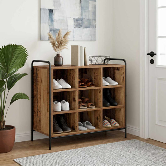 Schoenenkast 85 x 39,5 x 75 cm Bewerkt hout Oud hout is nu te koop bij PeponiXL, paradijselijk wonen!