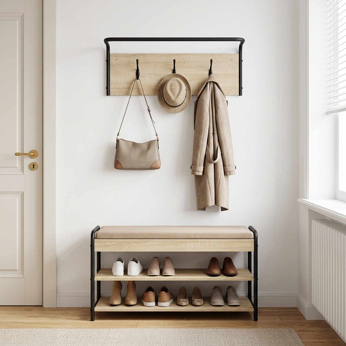 Kapstok 60 x 30 x 25 cm Sonoma Eiken Bewerkt hout is nu te koop bij PeponiXL, paradijselijk wonen!