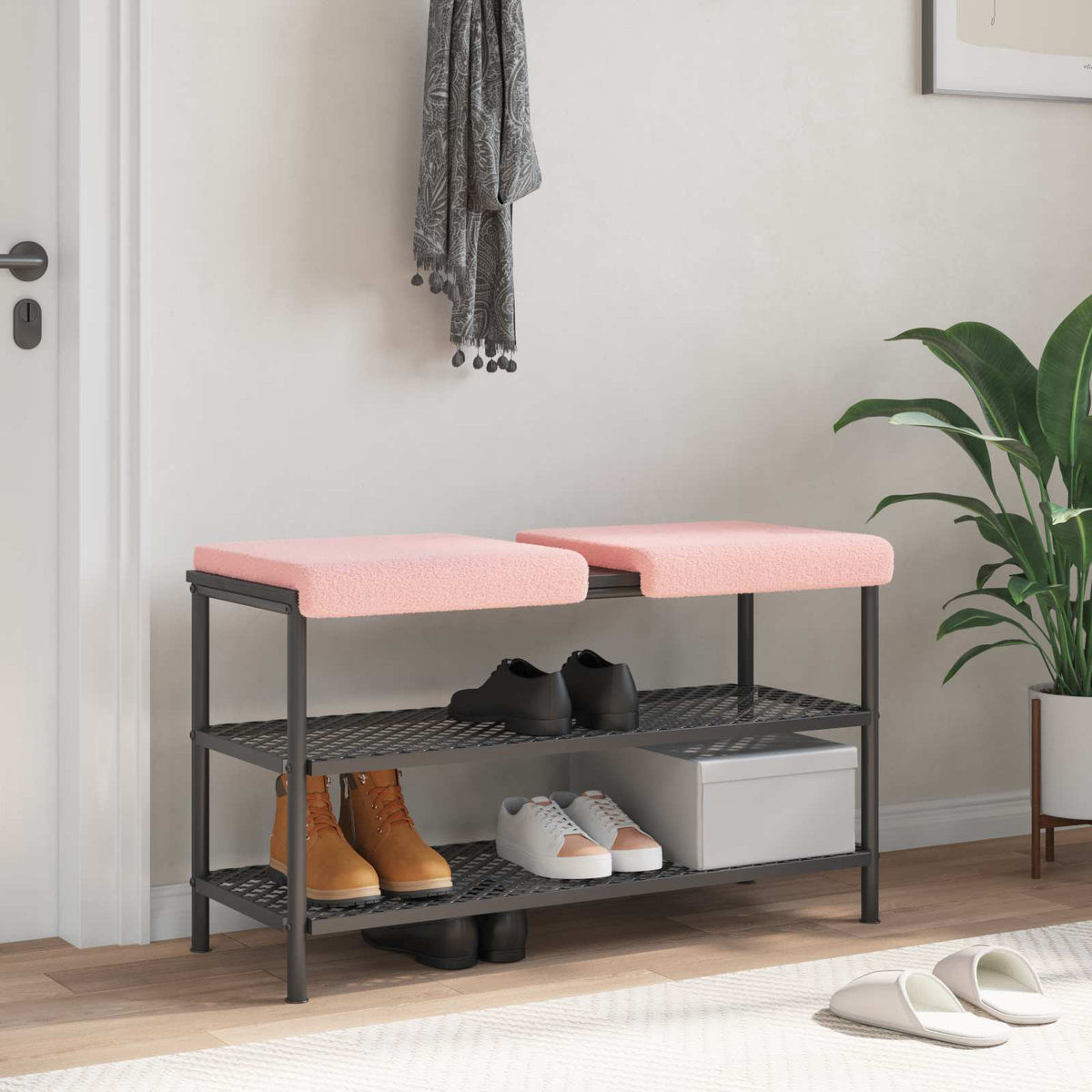 Bankkussen 2 st Sherpa Stof Roze Diepte 35 cm is nu te koop bij PeponiXL, paradijselijk wonen!