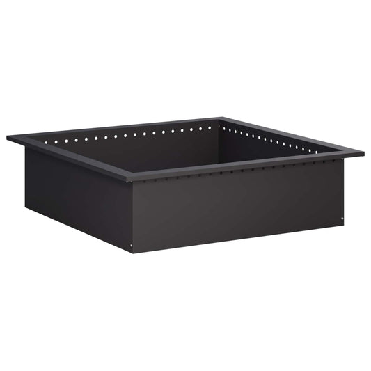 vidaXL Vuurkorfring Zwart 80 x 80 x 25 cm Staal