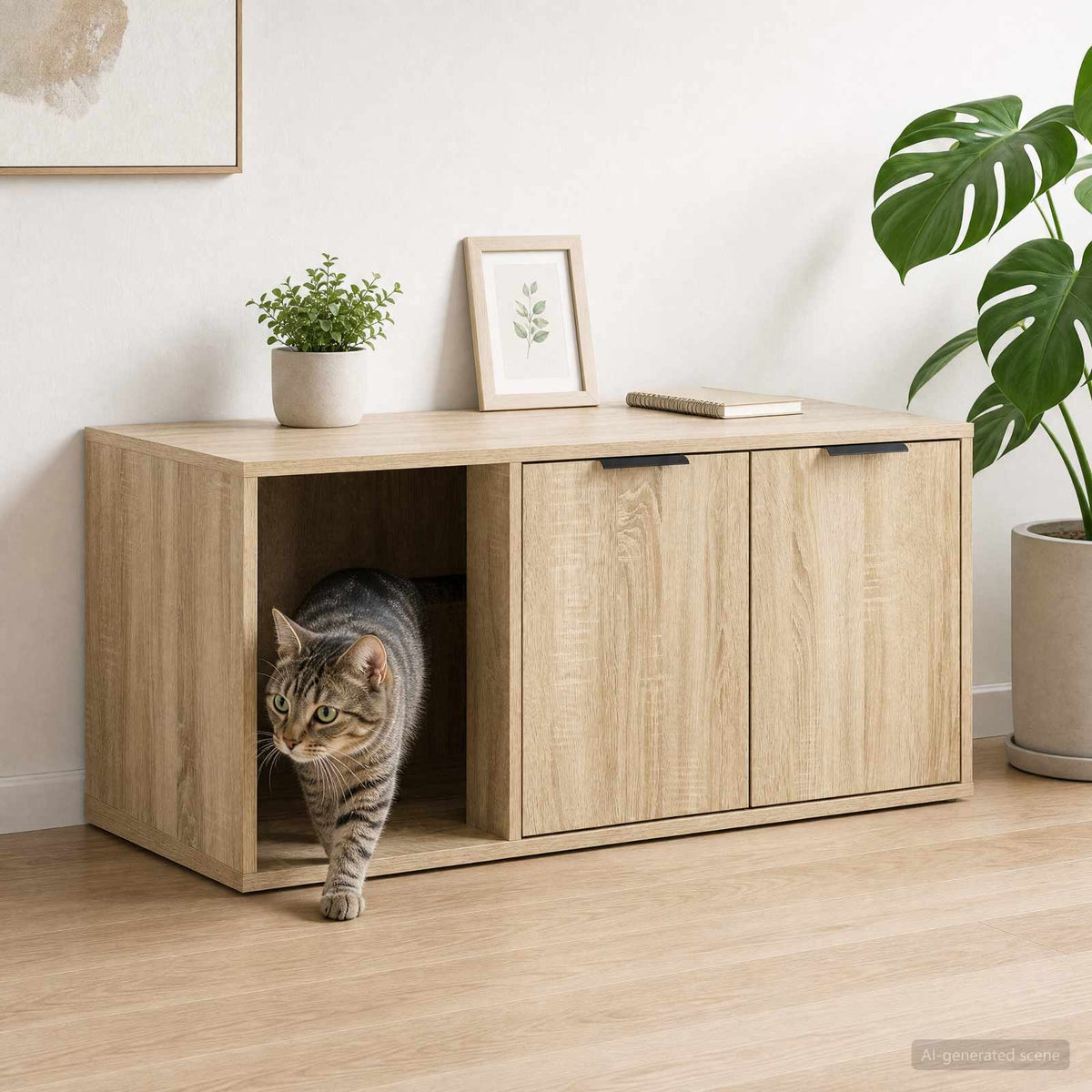 Kattenkrat meubel Sonoma Eiken 100 x 49 x 45 cm Bewerkt hout is nu te koop bij PeponiXL, paradijselijk wonen!