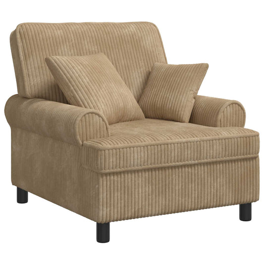 XL fauteuil met kussens Taupe 1,5 Lijnen Stof is nu te koop bij PeponiXL, paradijselijk wonen!