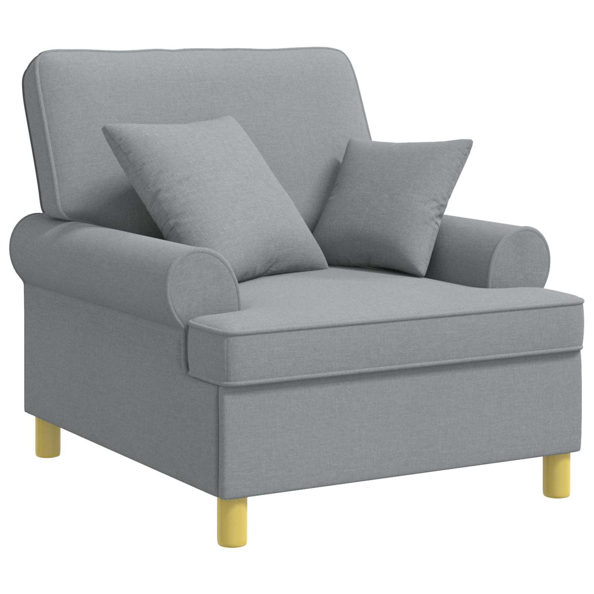 vidaXL XL fauteuil met kussens Lichtgrijs Stof