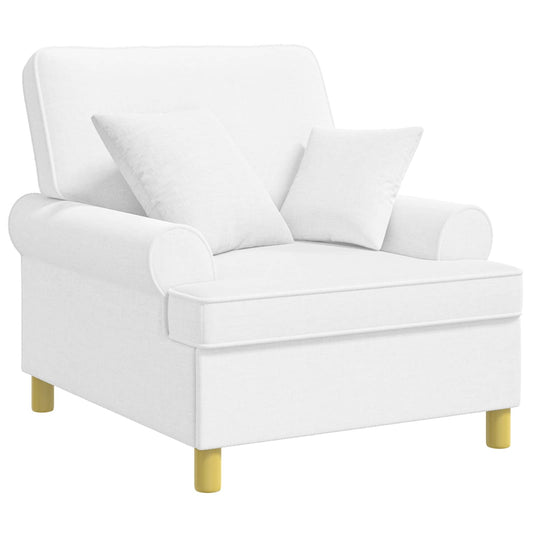 vidaXL XL fauteuil met kussens Wit Stof