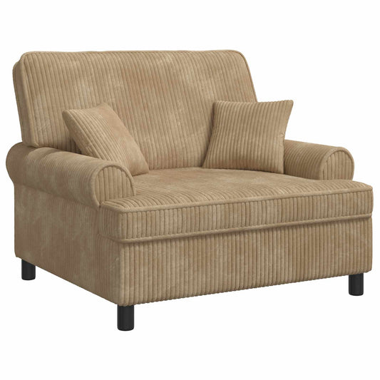 XXL fauteuil met kussens Beige 1,5 Lijnen Stof is nu te koop bij PeponiXL, paradijselijk wonen!