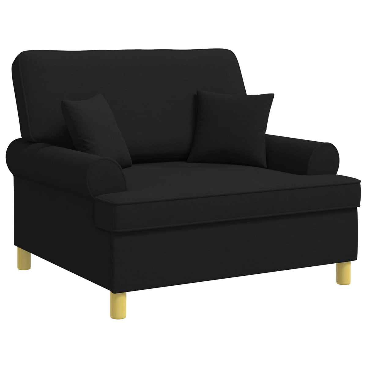 vidaXL Fauteuil met kussens Zwart Stof