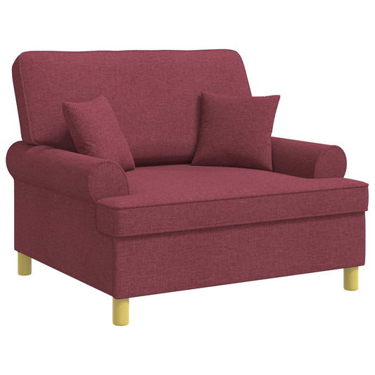 vidaXL Fauteuil met kussens Wijnrood Stof