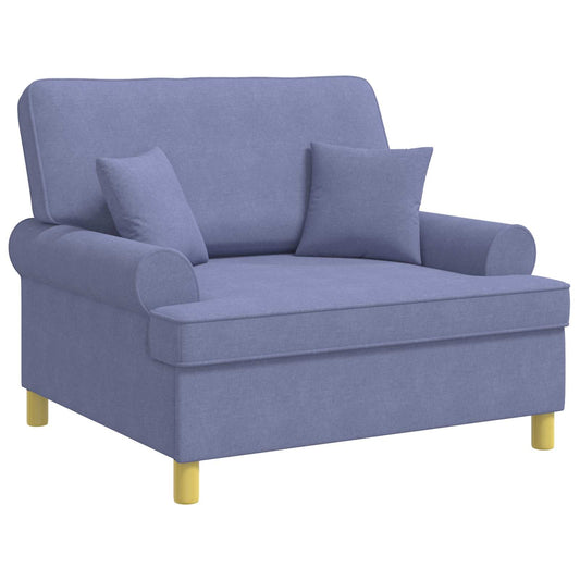 vidaXL XXL fauteuil met kussens Jeans Blauw Stof