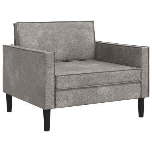 vidaXL XL fauteuil Lichtgrijs Nep Suede Leer