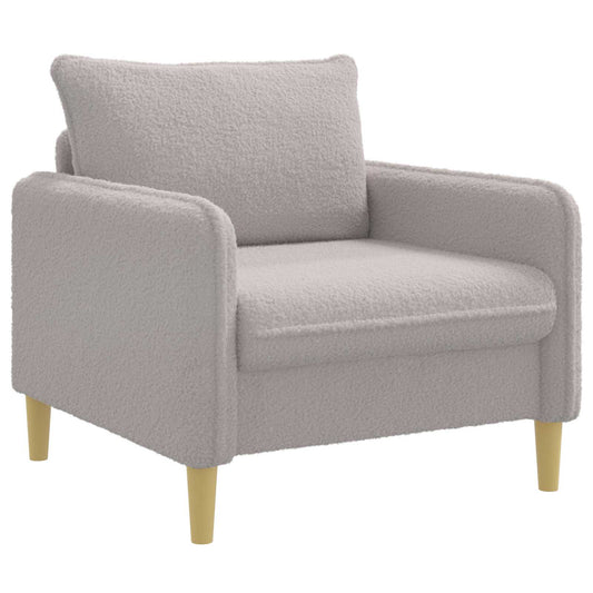 vidaXL XL fauteuil Lichtgrijs Bouclé